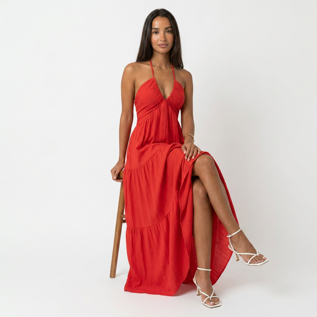 Loom Halter Maxi Dress